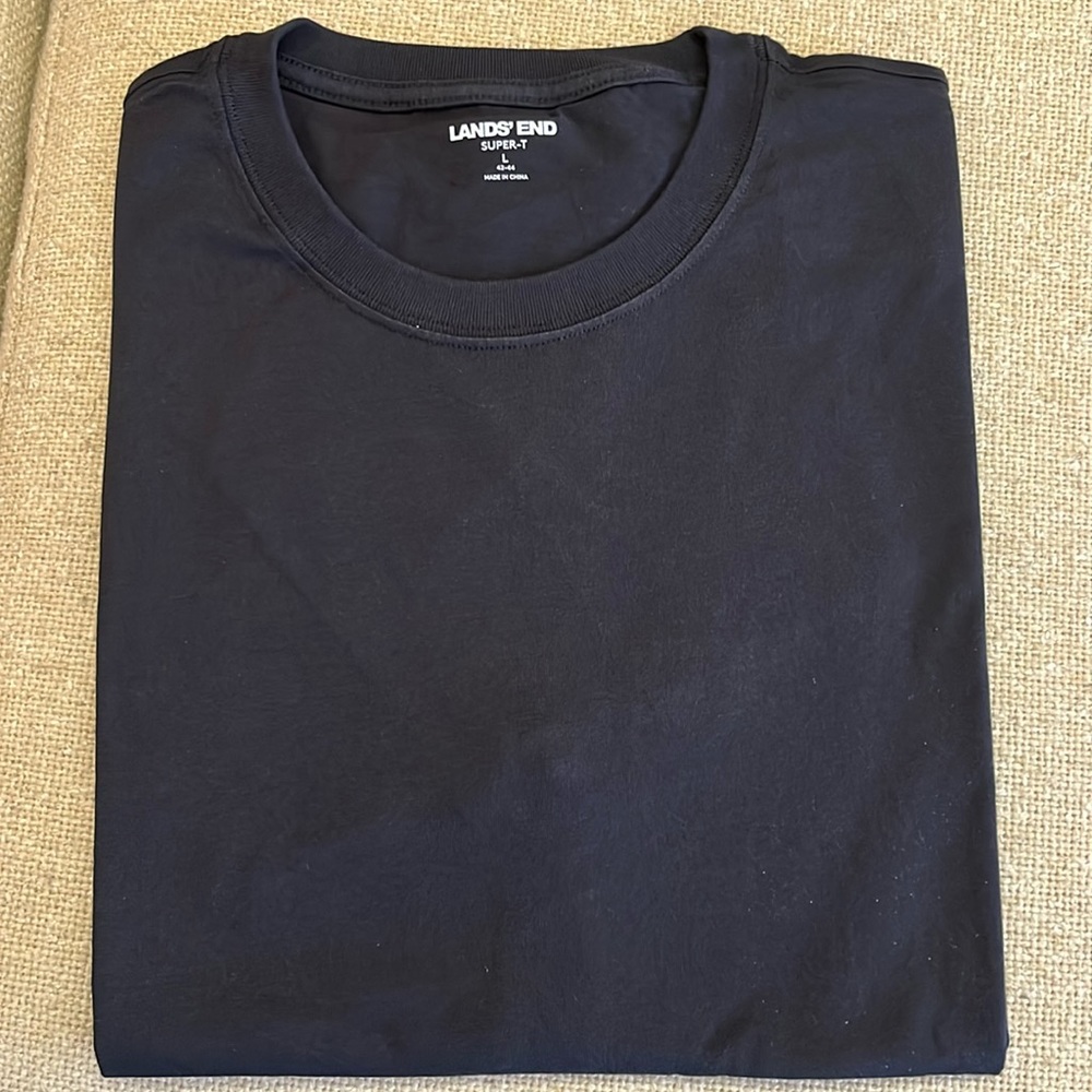 Lands End Super-T, black, Large, short sleeve, new never worn. 3 available
